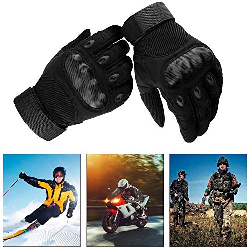 Guantes de Moto AOYOMO Negro Dedo Completo Pantalla Táctil para Hombre Mujer