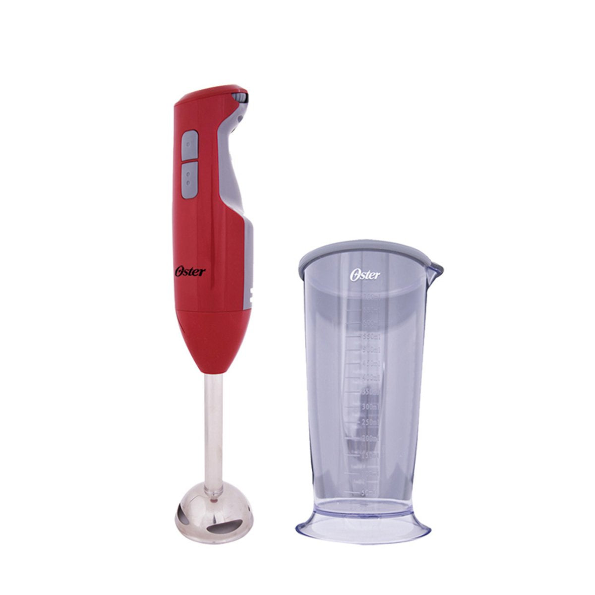Batidora de Inmersión Oster Rojo con Función Turbo y Eje de Acero Inoxidable