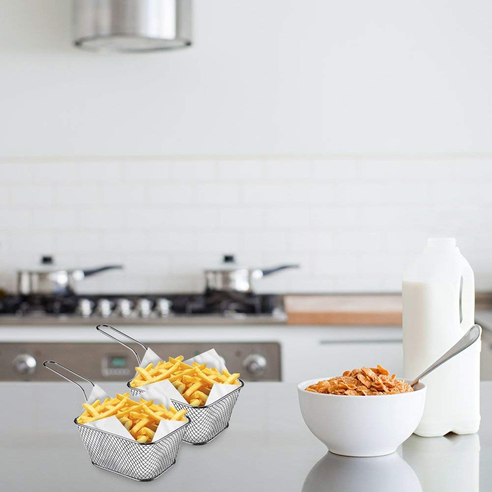 Cestas para Servir de Acero Inoxidable Mini Cuadrado para Cocina