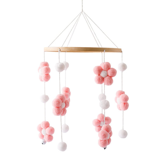 Móvil de Bebé Bohemio Moderno Flor Colorida Rosa para Niños y Niñas