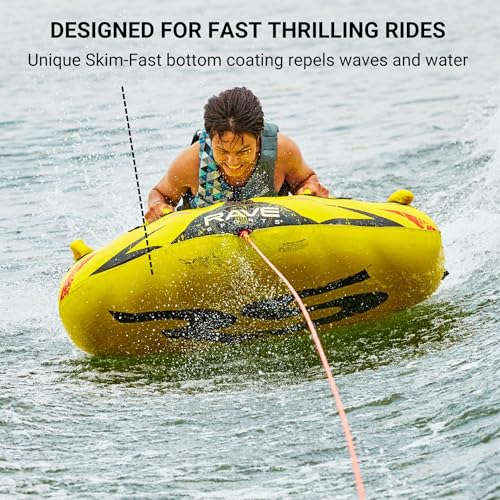 Tubo Inflable RAVE Sports Amarillo Revestimiento Inferior Rápido para 1 a 2 Pasajeros