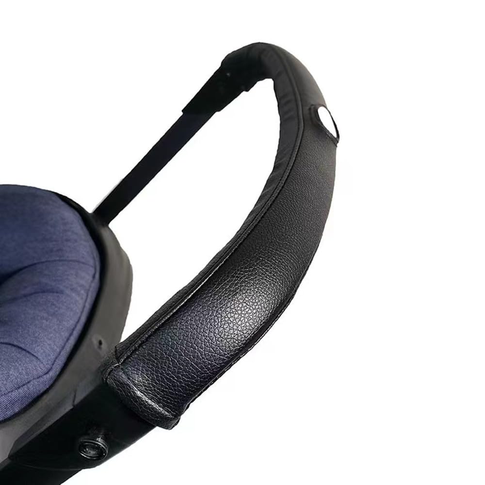 Funda de Piel Sintética MINILUJIA Negro para Manubrio con Cierre Extraíble Compatible con Asiento de Coche y Cochecitos Doona