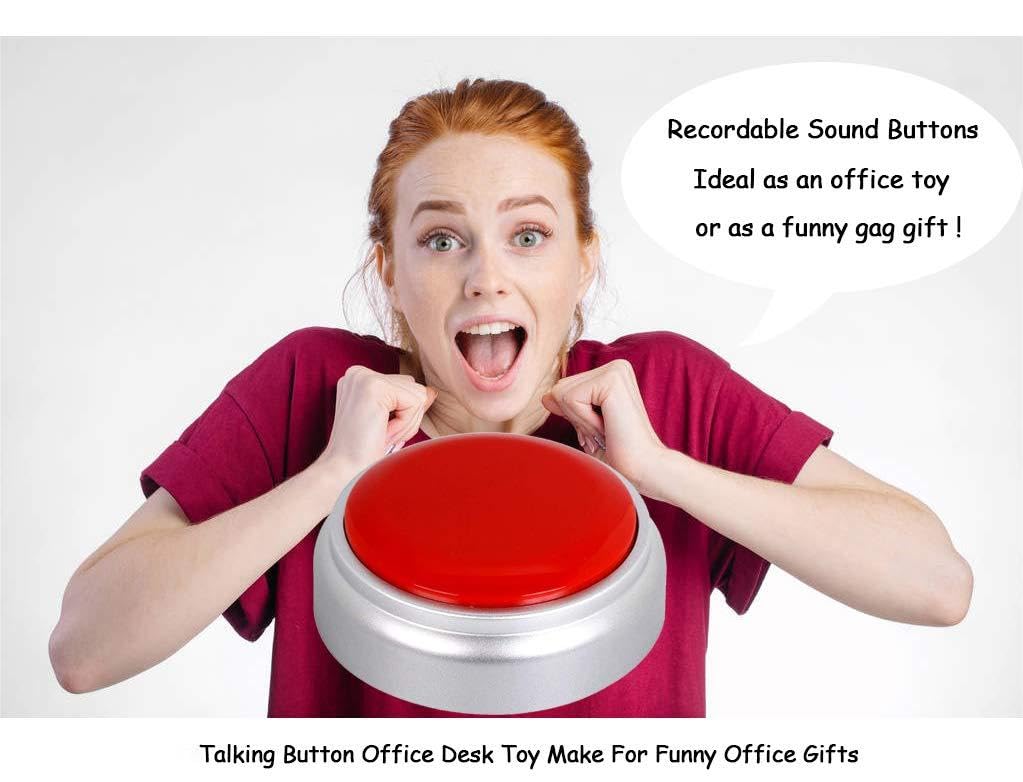 Grabadora de Voz Botones Sound Buttons Rojo Plata Personalizable Mensaje 30 Segundos Batería Incluida