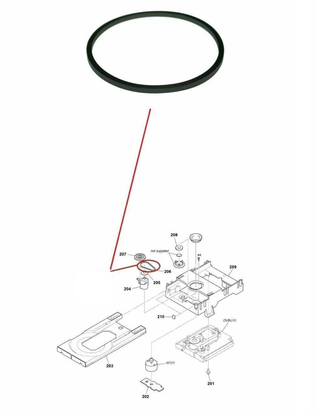 Mechanism Deck Belt Ring Rubber (LD) Connector Belt Compatible With Sony Disc Player