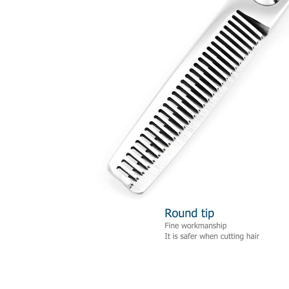 Tijeras para el cabello de mano izquierda Tijeras de adelgazamiento 5.5 Pulgadas Tijeras de barbero de mano izquierda Tijeras de adelgazamiento para el cabello Tijeras de barbero Kinsaro