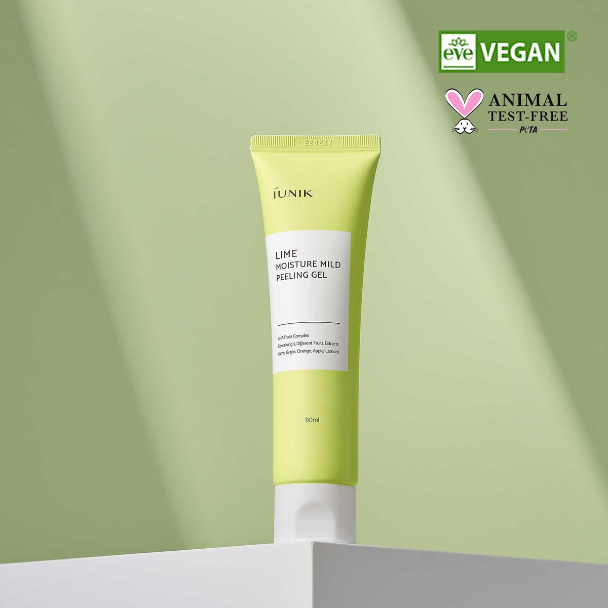 iUNIK Lima Humedad Suave Gel Peeling 4.23 Fl Oz – Iluminador, Exfoliante, Limpieza Profunda, Brillante – Suave con AHA, Complejo Frutas – Control Sebo Clear Dead Skin Células Blackhead Pore Minimizar los poros