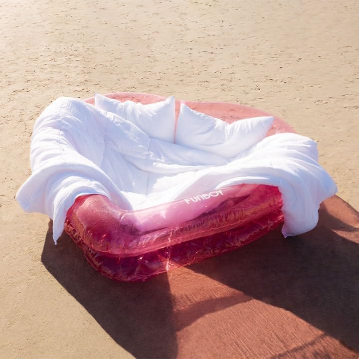 FUNBOY - Piscina Inflable Gigante de Lujo con corazón Rosa Transparente, diversión Durante Todo el año para pozos de Pelotas, Piscinas y Playa