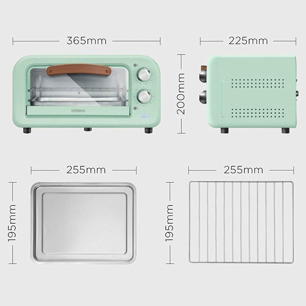 Beyori Horno eléctrico Hogar para Hornear Multifunción Horno eléctrico Smart Mini 12L Pequeño Horno, Mini Multi-Funcionamiento Horno de tostadora Retro