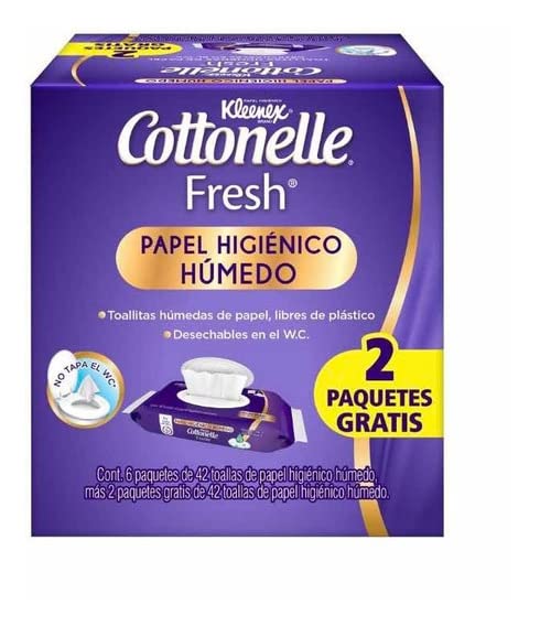 Papel Higiénico Húmedo Kleenex Cottonelle Fresh 6 Paquetes 42 Toallas