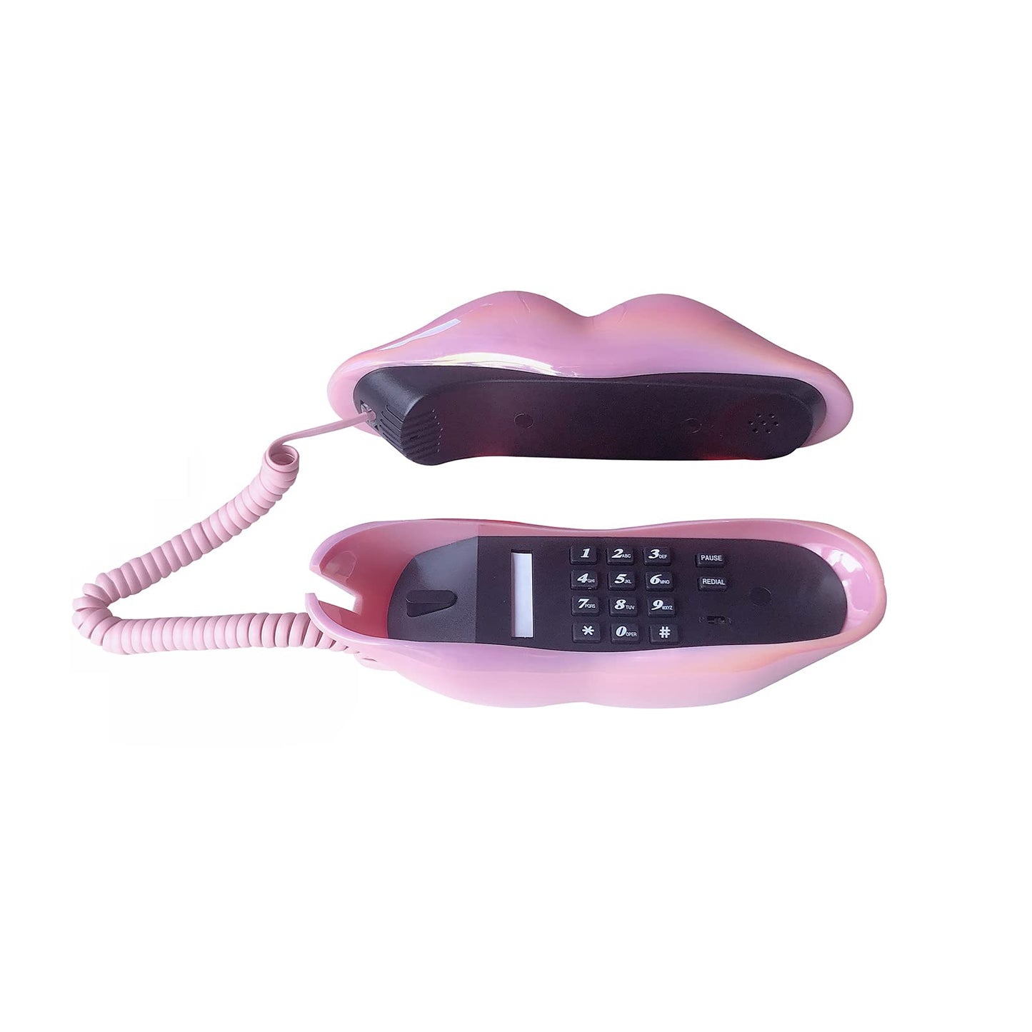 TelPal - Teléfonos fijos con cable para el hogar, divertido regalo de teléfono labial, boca con cable, teléfono fijo real, hogar, oficina, teléfono, decoración de muebles