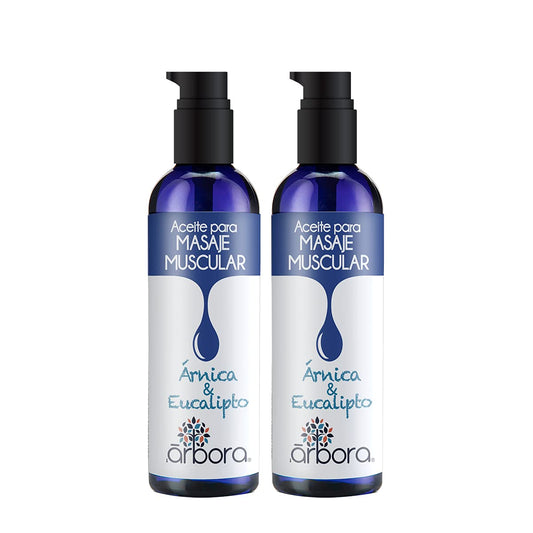 Aceite de Masaje Árbora Árnica con Eucalipto y Menta para Relajación Muscular 2 Pack