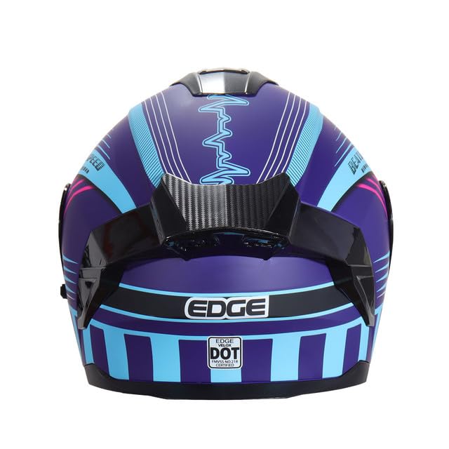 Casco para Moto Integral Boston - Casco Motocicleta Marca Edge - Visor Doble ANTIVAHO - Cascos para Motos Certificados Dot Moto - Accesorios para Moto Motocross Motocicleta Mujer Hombre (Purpura, M)