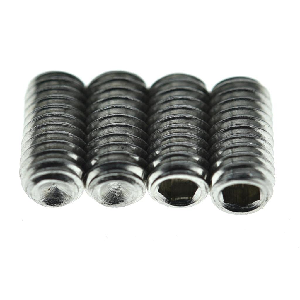 KAISH 50 tornillos de ajuste de altura para puente de guitarra M3 x 6 de acero inoxidable para Fender Strat/Tele
