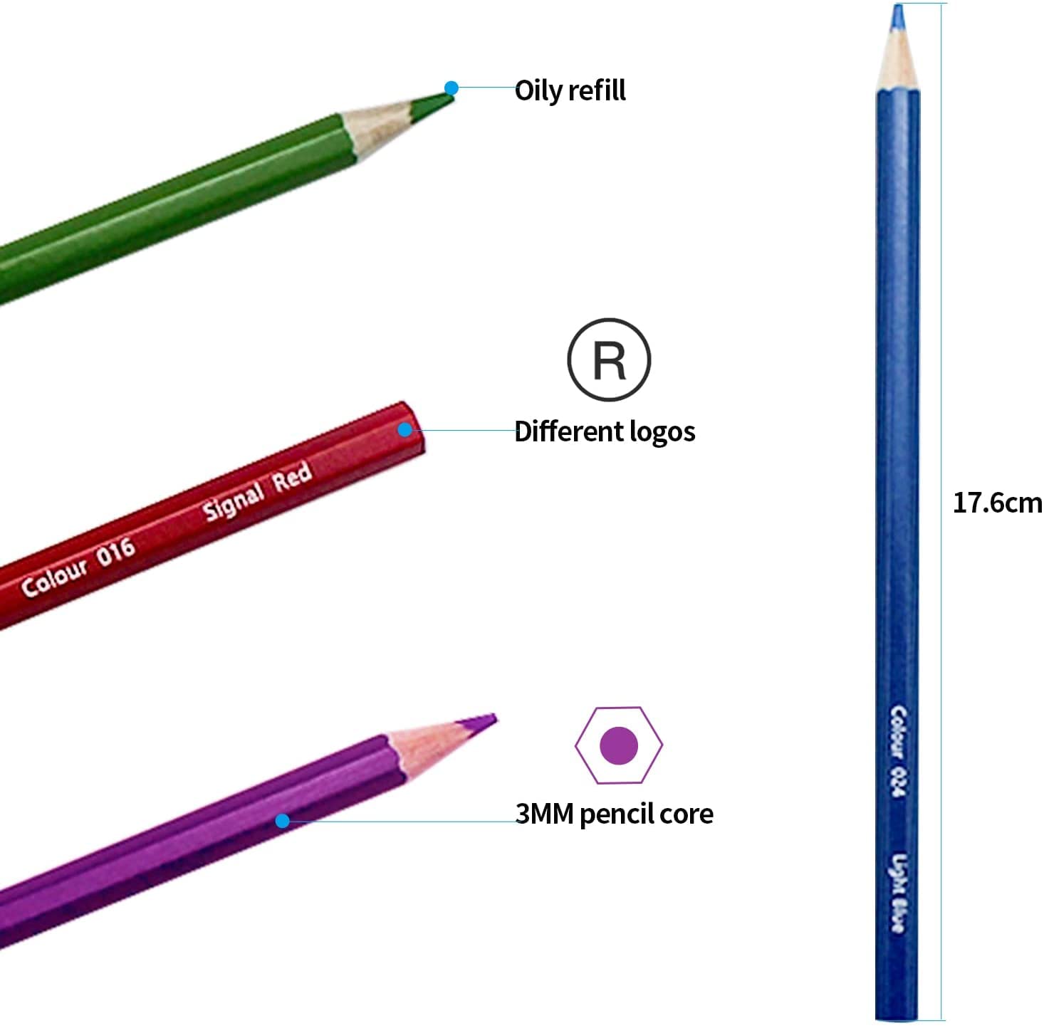 Juego de Lápices de Colores para Artistas (50 colores): Lápices de Dibujo a Base de Aceite, Kit de Suministros de Arte para Libros de Colorear para Adultos y Niños/Coloración de Sombreado de Bocetos