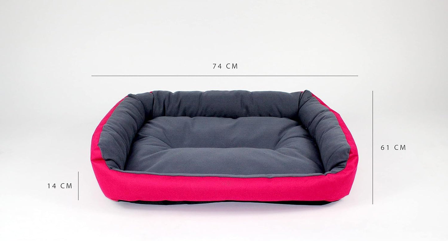 Cama para Perro Hills Fucsia Gris Resistente Confortable Medium