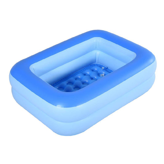 HIWENA Inflatable Kiddie Pool - Piscina para niños, 45" x 35" x 14", color azul