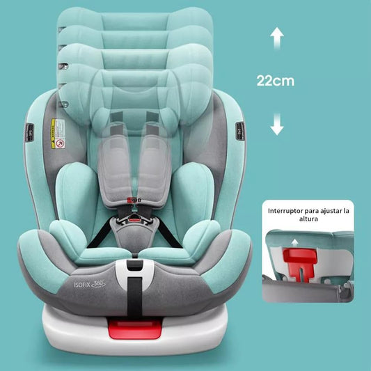 Asiento para Bebé FINYQBET Verde con Rotación 360° y Arnés de Cinco Puntos