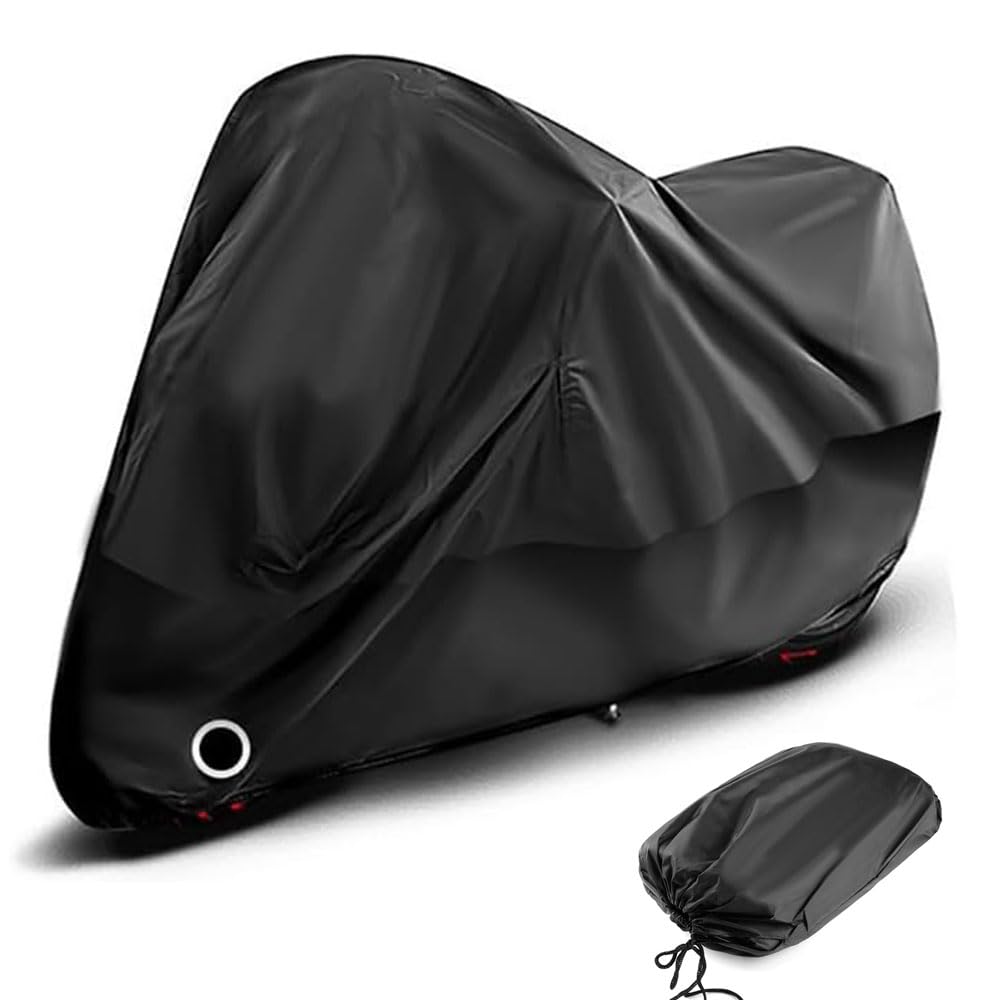 Cubierta para Motocicleta MSUNGFIVA Negro Impermeable para Protección contra el Polvo y Lluvia