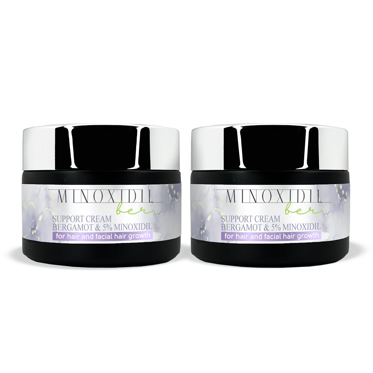 Set de Crema de Crecimiento de Barba y Cabello Auxiliar con Bergamota y Minoxidil 5%