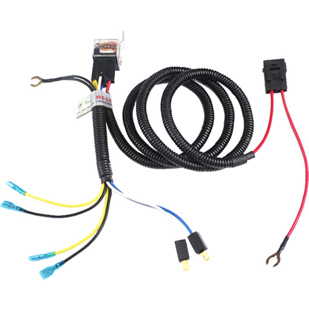 FARBIN Loud Truck Horn 12v Air Horn Loud Car Horn Kit with Relay Harness and Switch Button for Truck Car Train Motorcycle (Black horn with harness and button)