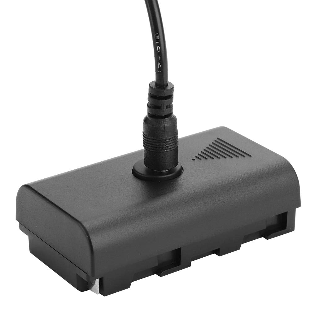 NP-F Batería ficticia Fuente de alimentación externa Acoplador de batería ficticia Adaptador de fuente de alimentación de CA para NP-F550 F570 F770 F750 F970 F990 con cable USB para alimentar la cámar