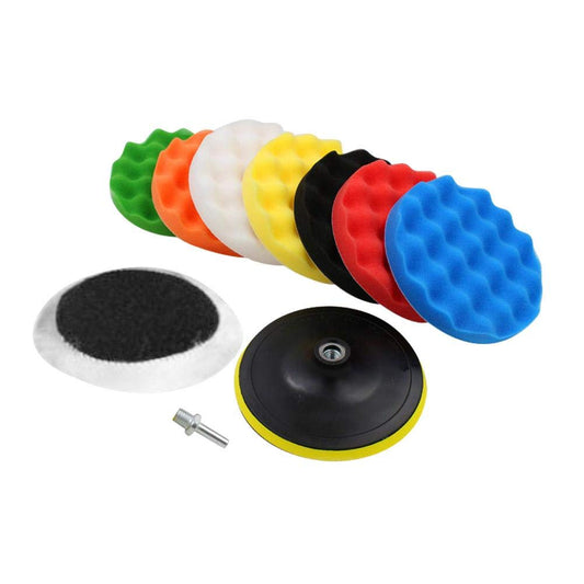 Almohadillas de Pulido para Pulidor de Automóviles con Adaptador de Taladro, Juego de 10, 5 Pulgadas