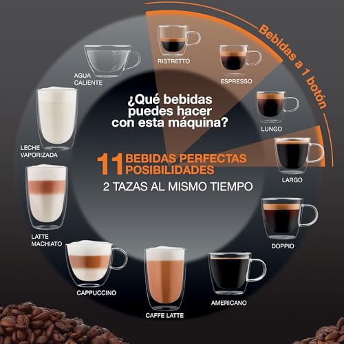 KRUPS Espresseria Súper Automática Quattro Force Arábica, lleva la esencia del espresso directamente a tu taza, con diseño compacto y molino integrado, capacidad 1.7L, EA8178MX