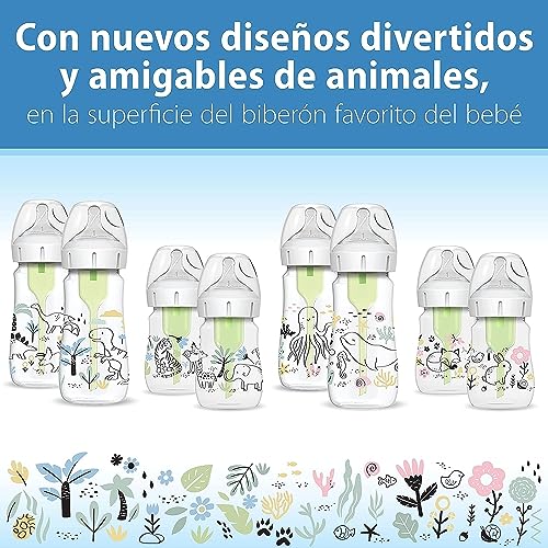 Biberón Anticólico Dr. Brown’s Natural Flow Ocean Decos 270 mL Edición Designer para Bebé