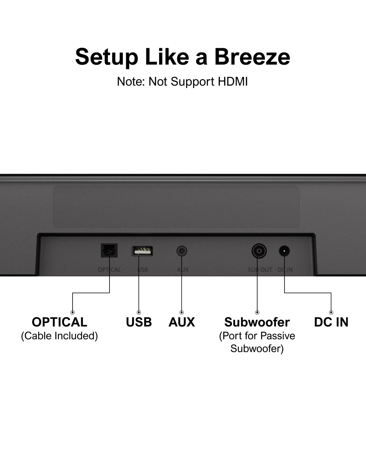 ULTIMEA 5.1ch Barra de Sonido con 2 Altavoces Envolventes, Sistema de Audio Envolvente Virtual para TV con Subwoofer con Cable, Barra de Sonido para TV con Control de App, Aura A30