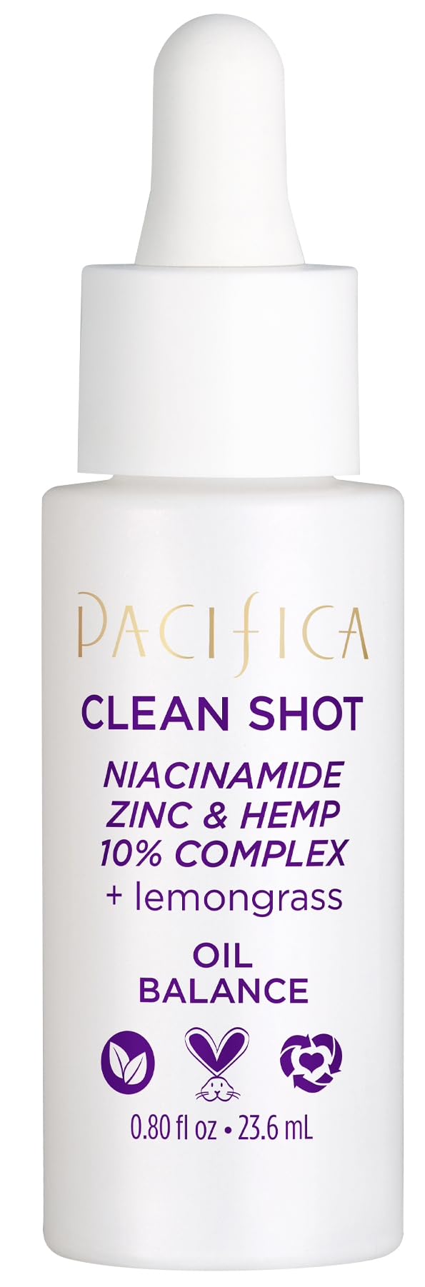 Pacifica Clean Shot Niacinamide Zinc and Hemp 10 Percent Complex Unisex 0.8 oz