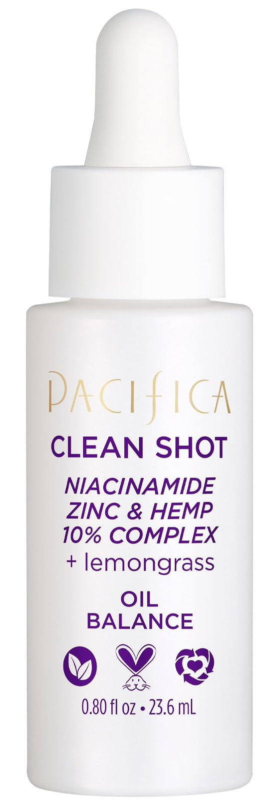 Pacifica Clean Shot Niacinamide Zinc and Hemp 10 Percent Complex Unisex 0.8 oz
