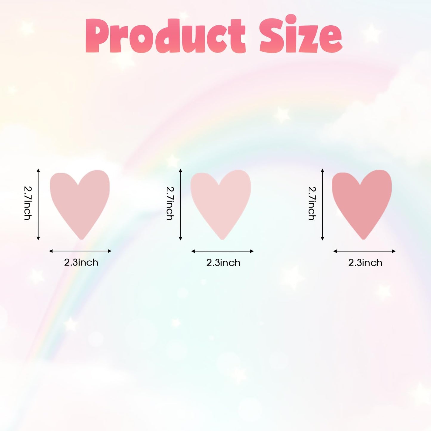 Pegatinas de pared de corazón rosa, calcomanías de pared para habitación de niños, diseño de corazón amor, lindo cuarto de bebé, decoración extraíble estilo rosa (corazón rosa)