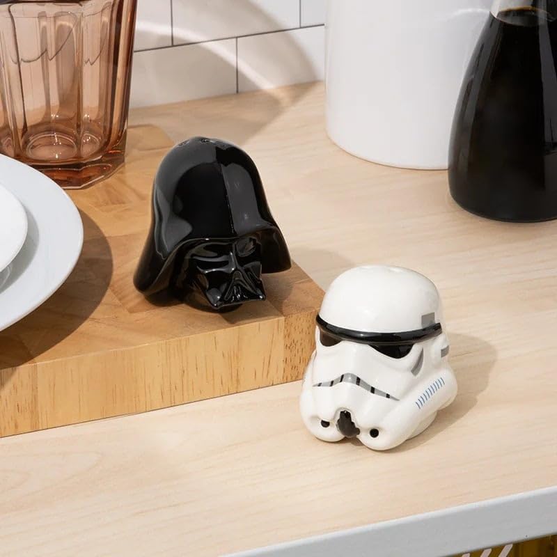 Juego de Salero y Pimentero Star Wars Disney Blanco y Negro con Stormtrooper y Darth Vader para Decoración del Hogar