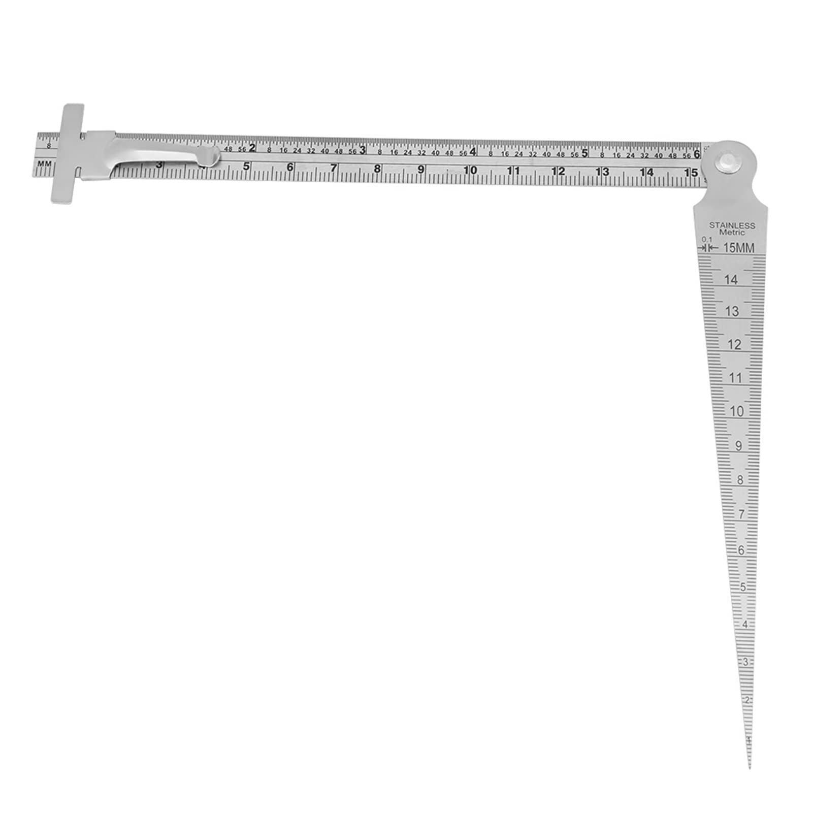 Calibrador de Soldadura de Acero Inoxidable Prueba de Calibre Soldadura de Forma Cónica Gap Calibre Regla Orificio Herramienta de Inspección