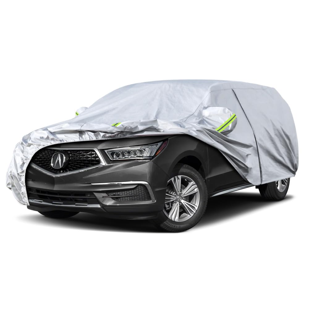 KouKou Funda De Coche - Funda Impermeable para Acura mdx（2001-2025）, 6-Capa UV Cubierta De Polvo, Cubierta De Lluvia, Parasol, Completa Al Aire Libre, Plata.