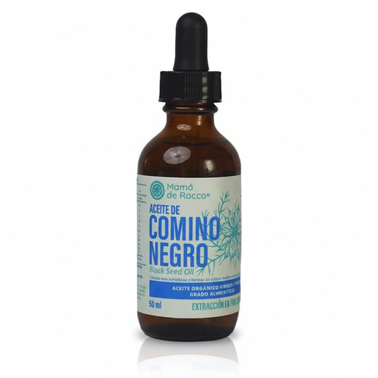 Mamá de Rocco | Aceite de Comino Negro Orgánico Prensado en Frío | Nigella Sativa Grado Alimenticio | Uso Tópico y Oral