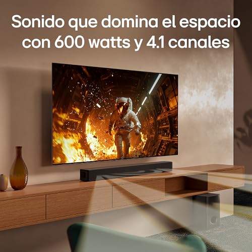 LG Soundbar SH5A | Barra de Sonido 4.1 Canales con 600W, AI Sound Pro y Wow Interface | DTS Virtual:X Disfruta de un Modo de Sonido Envolvente Virtual | Claridad de Voz Mejorada y Control Desde ThinQ