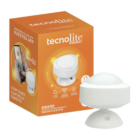 Sensor Inteligente Wifi Tecnolite Connect Blanco con Cobertura 10 Metros Compatible con Alexa y Google Home