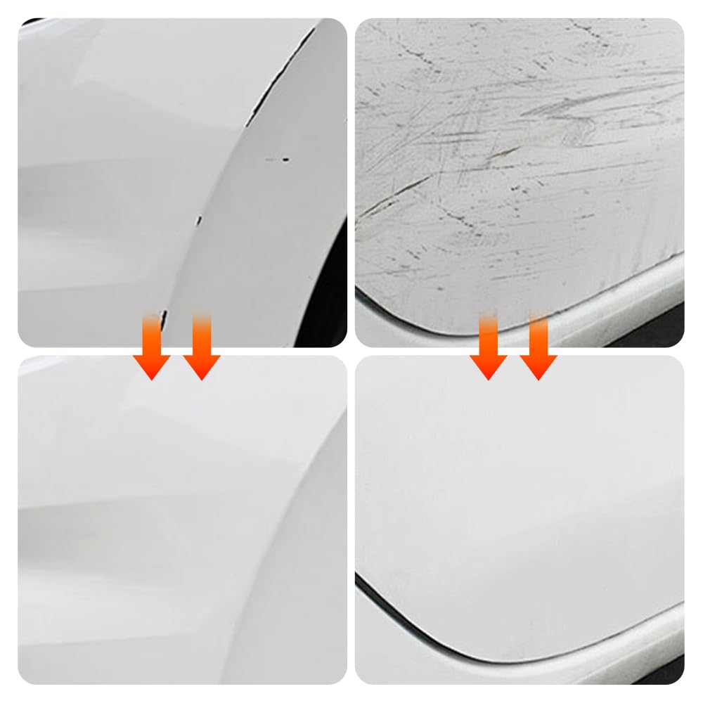 Bolígrafo Reparador de Ralladuras para Coche Motocicleta Barco, 2pcs Lápiz Reparador de Arañazos para Coches, 2 en 1, Lápiz de Reparación de Arañazos de Pintura para Vehículos (Blanco)