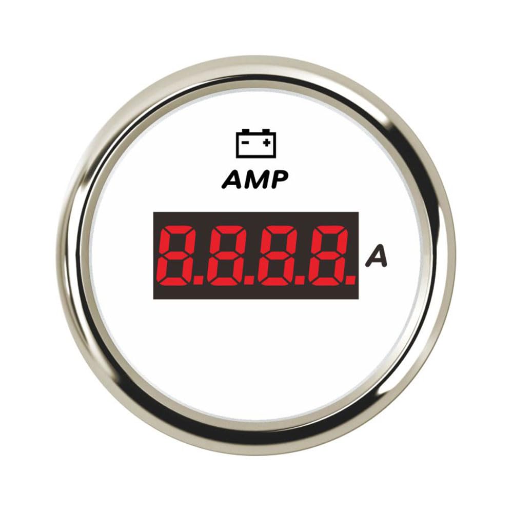 Amperímetro ELING Retroiluminación Roja Sensor Corriente 80A 52mm