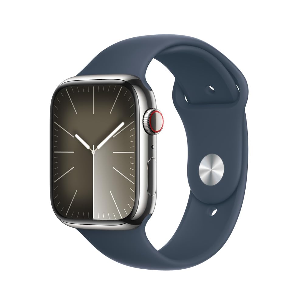 Reloj Inteligente Apple Watch Series 9 Plata Acero Inoxidable Correa Azul Tormenta Reacondicionado
