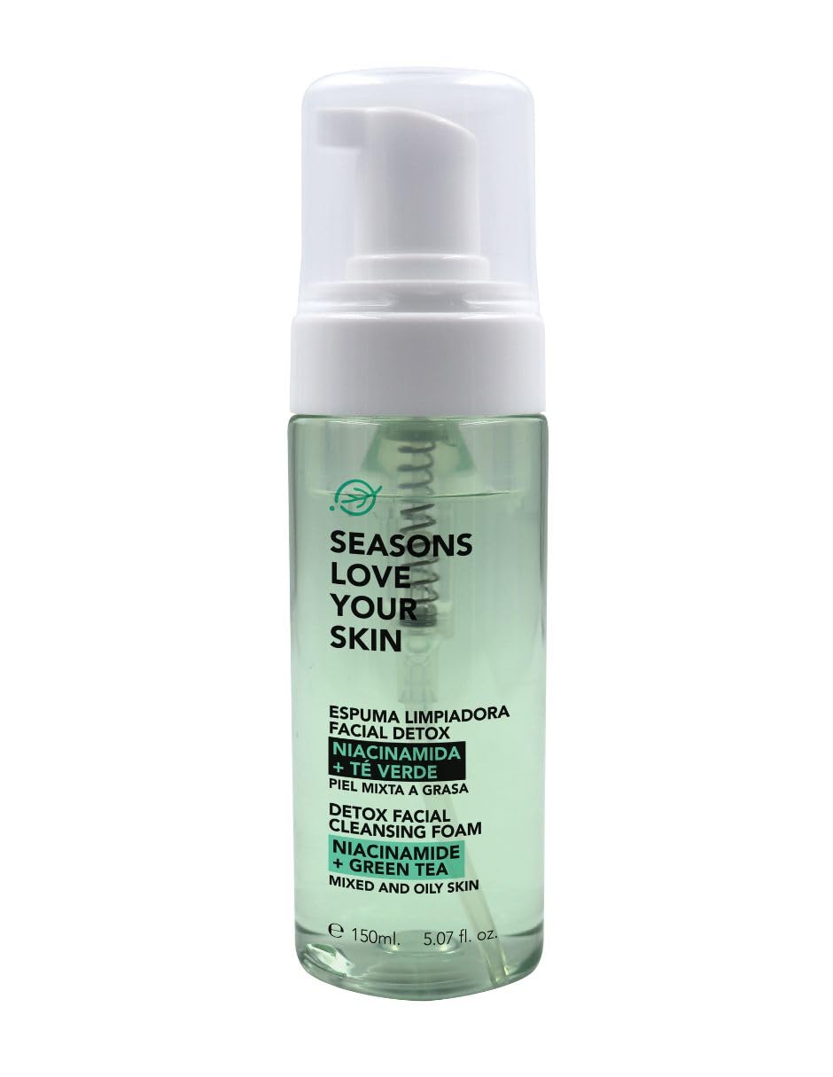 seasons love your skin espuma limpiadora facial con niacinamida té verde para piel mixta a grasa o con acné 150 ml