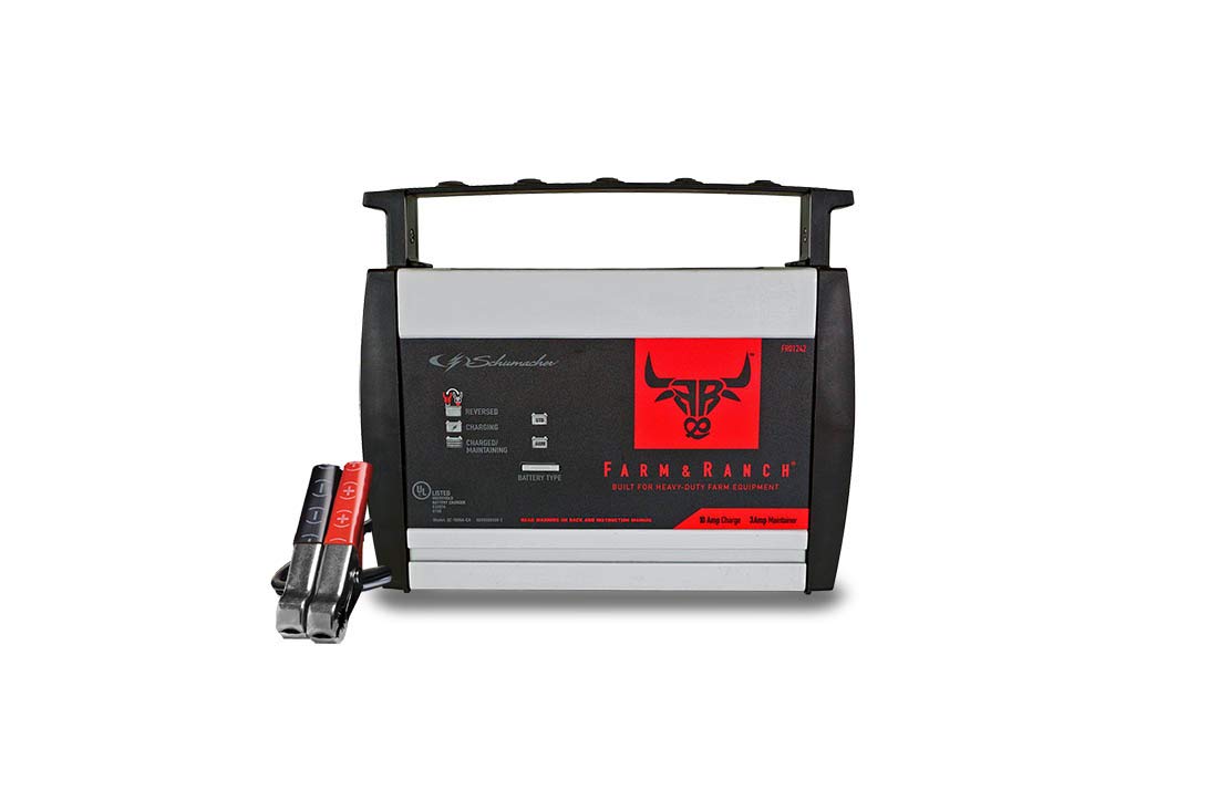 Schumacher FR01242 Cargador de batería completamente automático de 6/12 V y mantenedor de 3 A/10 A