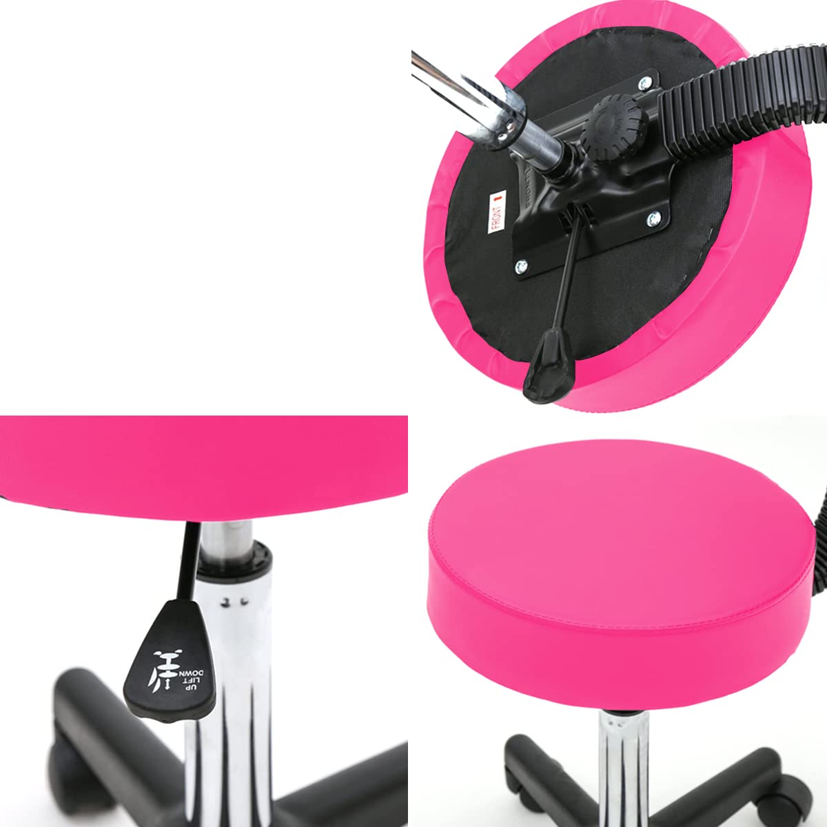 Silla Taburete VANLIG Rosa Altura Ajustable y Asiento Rotativo 360°