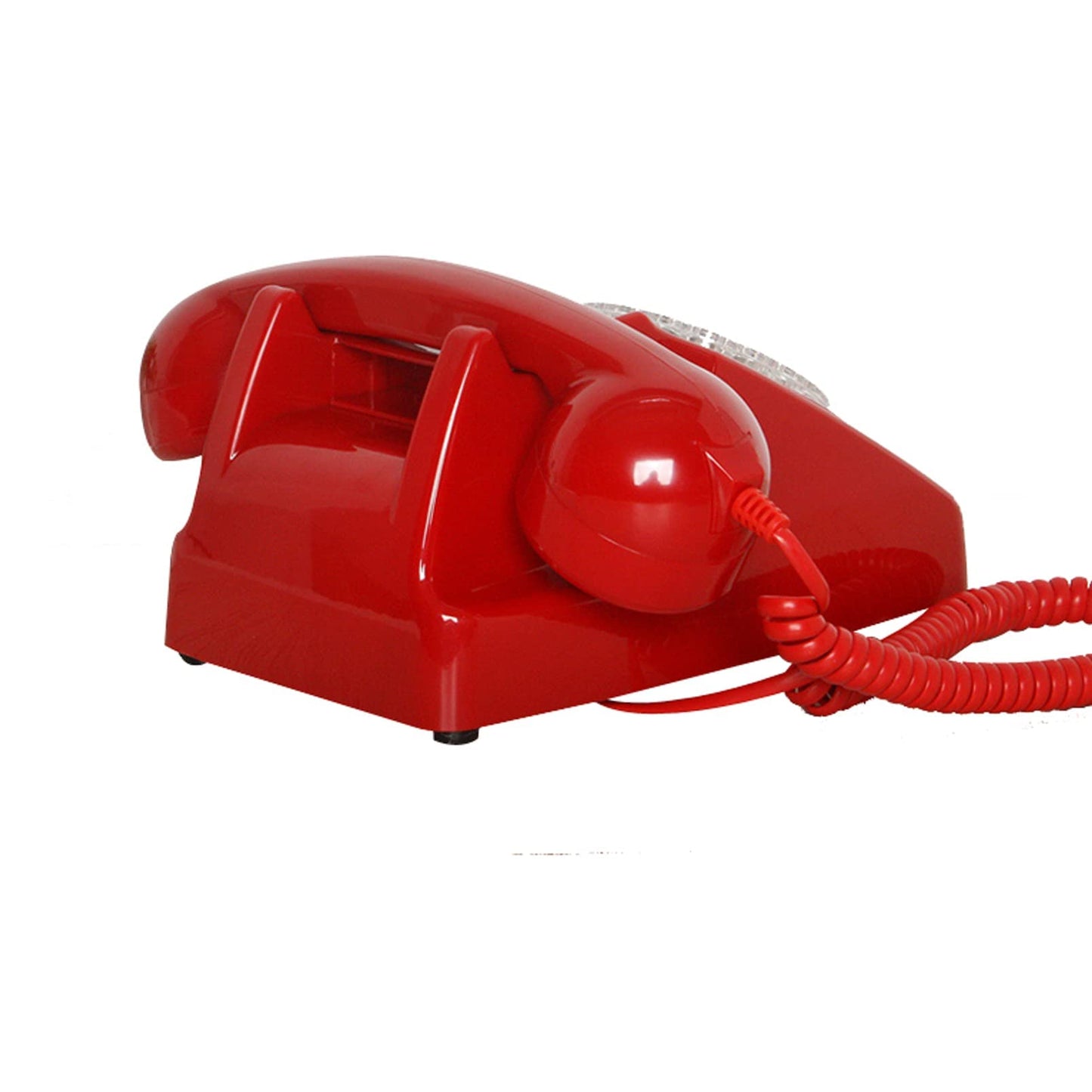 Benotek - Teléfono retro rojo con cable para oficina en casa, teléfono fijo clásico de la antigua, teléfono fijo con cable, teléfono de computadora decorativo antiguo, regalo para la familia