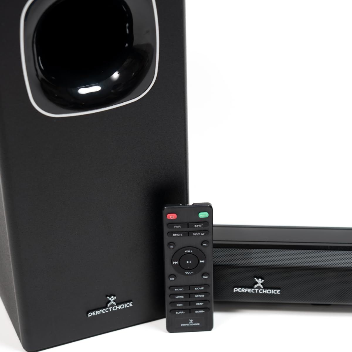 Perfect Choice Teatro en casa con subwoofer Bluetooth Inalambrico Sonido Surround de 5.1 Canales Reproduce Audio de Alta Calidad, Incluye Accesorios para Montaje en Pared Home Cinema