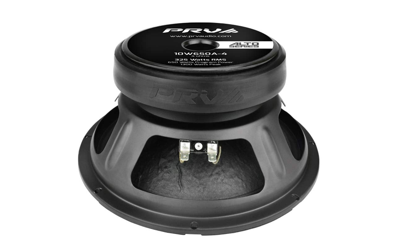 PRV AUDIO 10W650A-4 Alto Series 10" Woofer 4 ohms Pro Audio Speaker 97dB 325 Watts RMS 2.5" VC (Single)