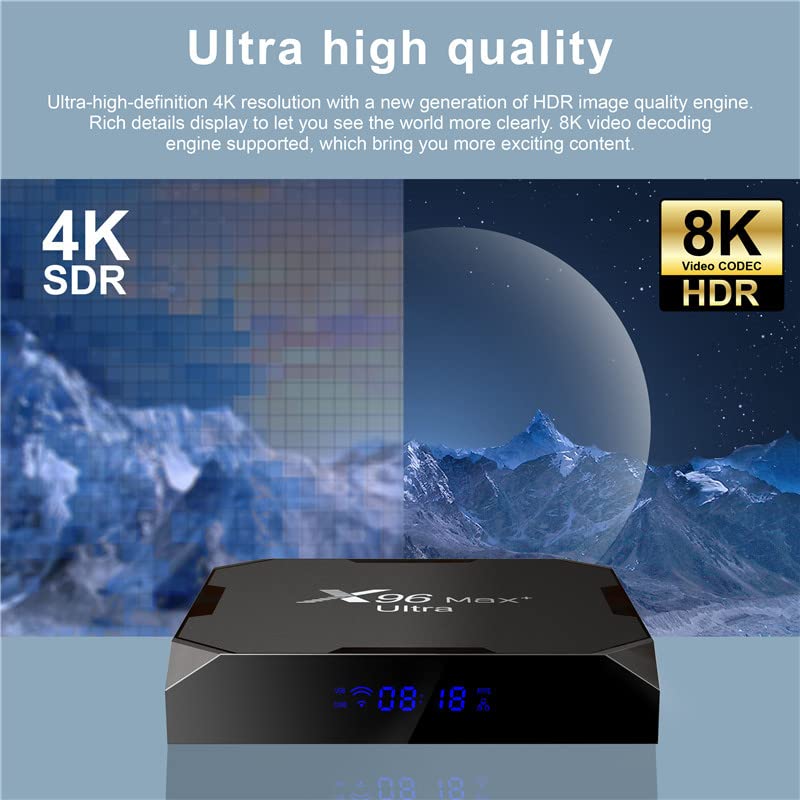 TV Box X96 MAX Plus Ultra Amlogic S905X4 Negro Compatible con AV1 y HDR