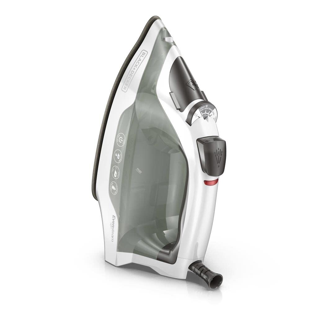 BLACK+DECKER - Plancha compacta de Vapor fácil con Suela Antiadherente TrueGlide, Cable pivotante, tecnología SmartSteam