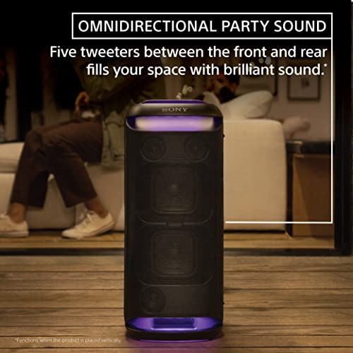 Sony SRS-XV800 X-Series Wireless Portable Bluetooth Karaoke Party Speaker IPX4 Splash-Resistant with 25 Hour-Battery, Built-in Handle and Wheels, Omnidirectional Sound, and Ambient Lights - New